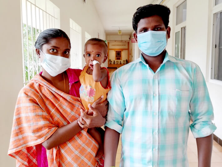 Lipi with her parents Josephine Pavithra B and Deepan Prabakaran A