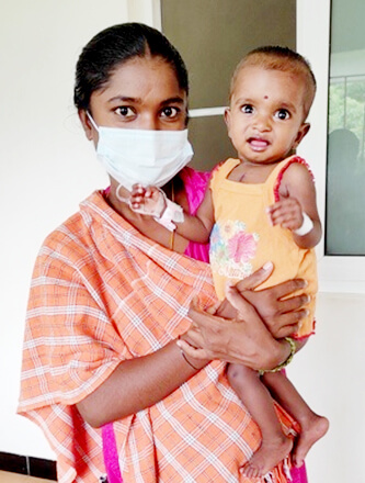 : Lipi with her mother on a follow-up after the surgery