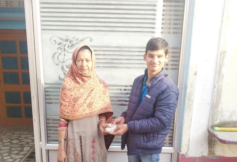 Anshul with his grandmother